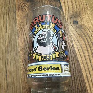 Brutus Thru The Years Vintage Glass 10th Anniversary 1982 Glass Popeye